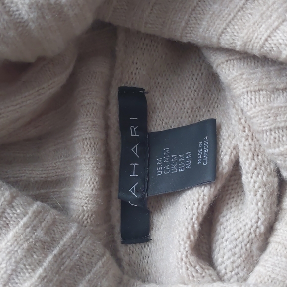 Oversized wool turtleneck / beige / M - Picture 4 of 6